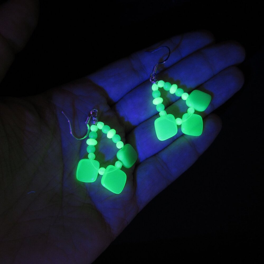 Uranium glass earrings